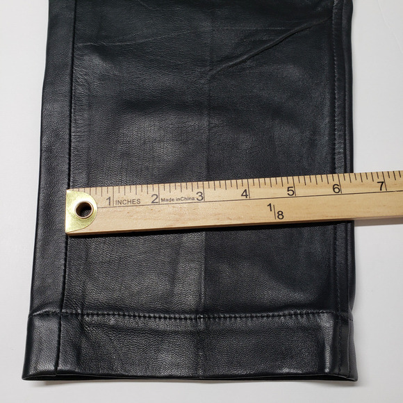 Polo Ralph Lauren Lambskin Leather Pants Womens 2 Black High Waisted Ankle Chic - Picture 9 of 16